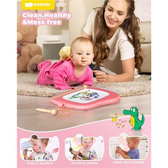 Toys Gifts for 1 2 3 Years Old Girl, Sturdy Magnetic Drawing Board Sketch Doodle - Picture 2 of 6